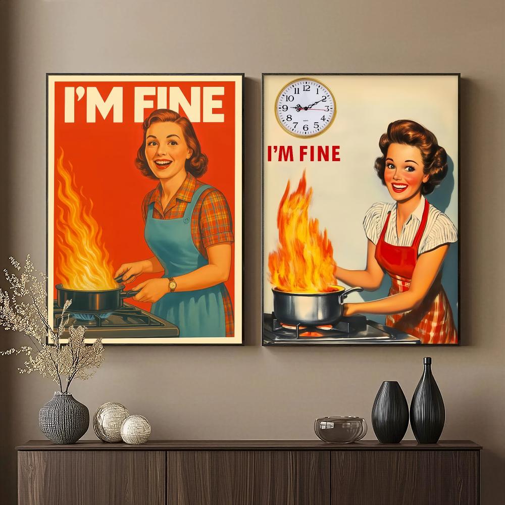 Home Cooking Quotes - Poster Seni Dinding Dapur Retro HD,