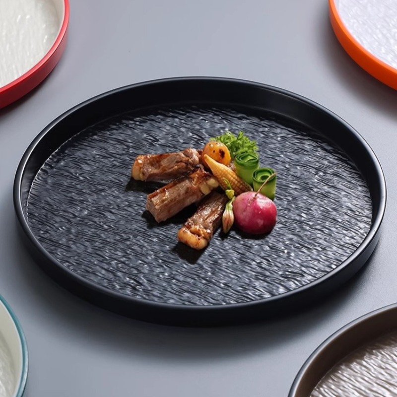 Home Cooking In Japanese - Piring Pasta Steak Melamin Batu Bulat
