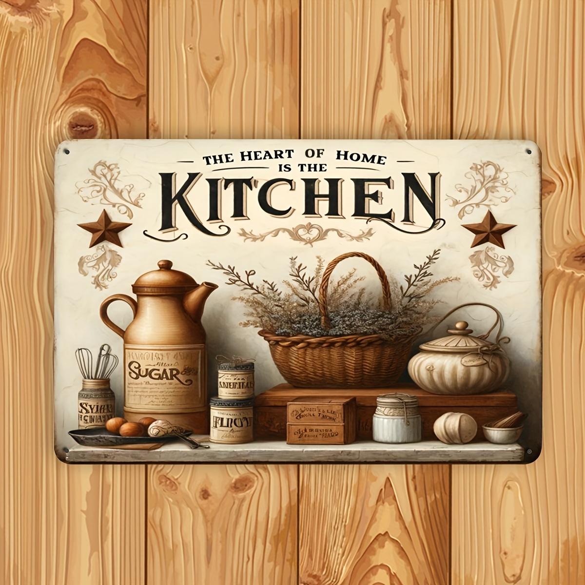 Hiasan Dinding Logam Vintage d - Home Cooking Quotes ulasan dan harga