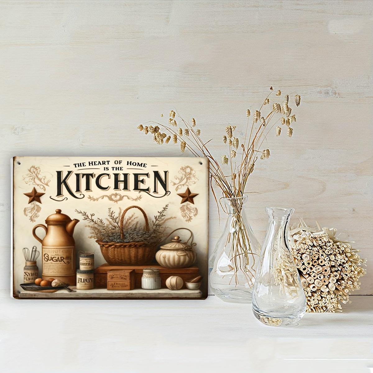 Hiasan Dinding Logam Vintage d - Home Cooking Quotes ulasan dan harga