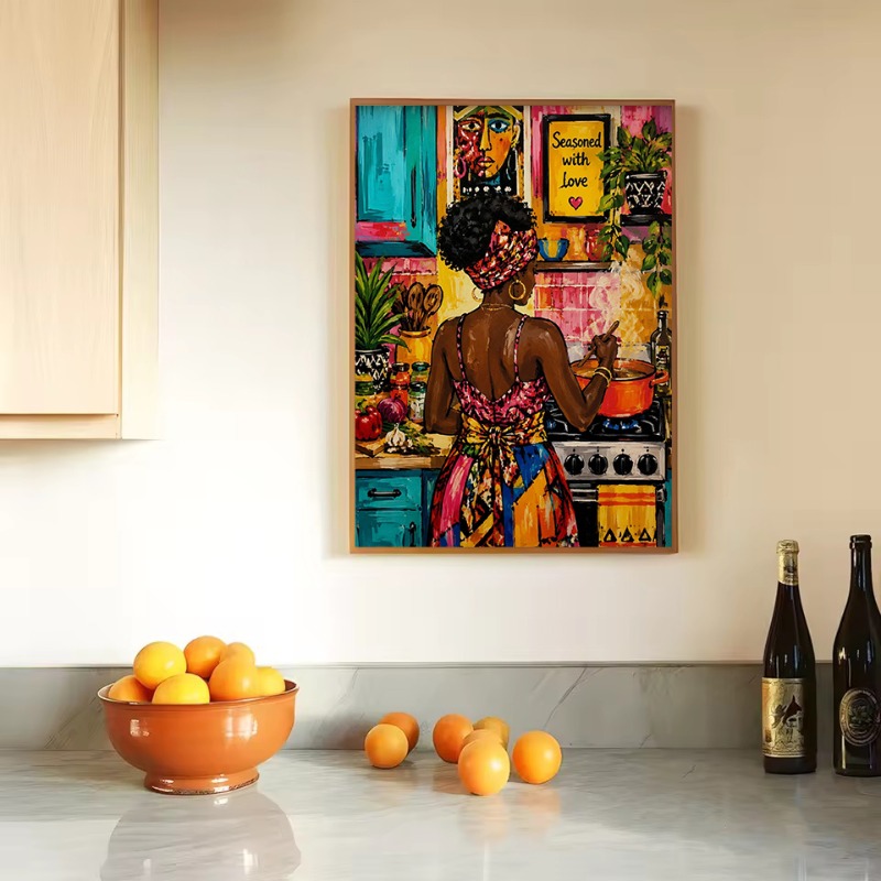 Lukisan Kanvas Poster Seni Pop - Home Cooking Reading ulasan dan harga