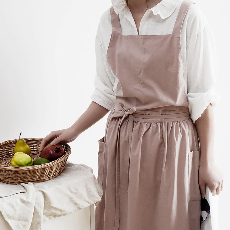 Celemek Bib Linen Katun Wanita - Home Cooking In Japanese ulasan dan harga