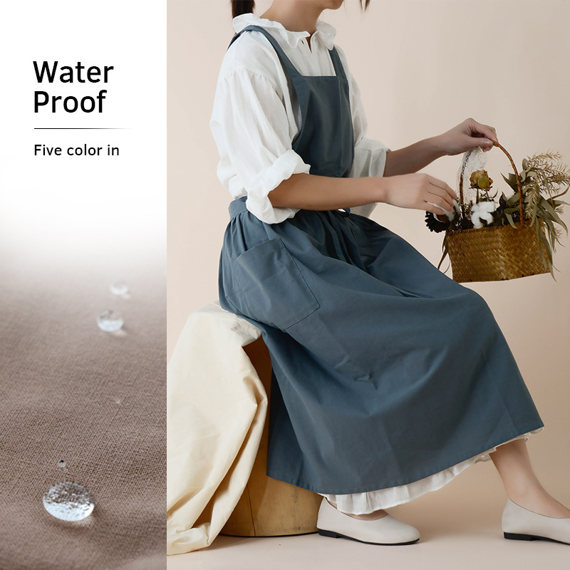 Celemek Bib Linen Katun Wanita - Home Cooking In Japanese ulasan dan harga