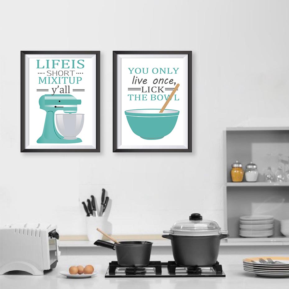Poster Gaya Nordik Kutipan Ins - Home Cooking Quotes ulasan dan harga