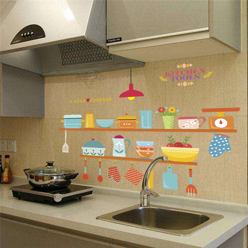 Stiker Dinding Motif Peralatan - Home Cooking Quotes ulasan dan harga